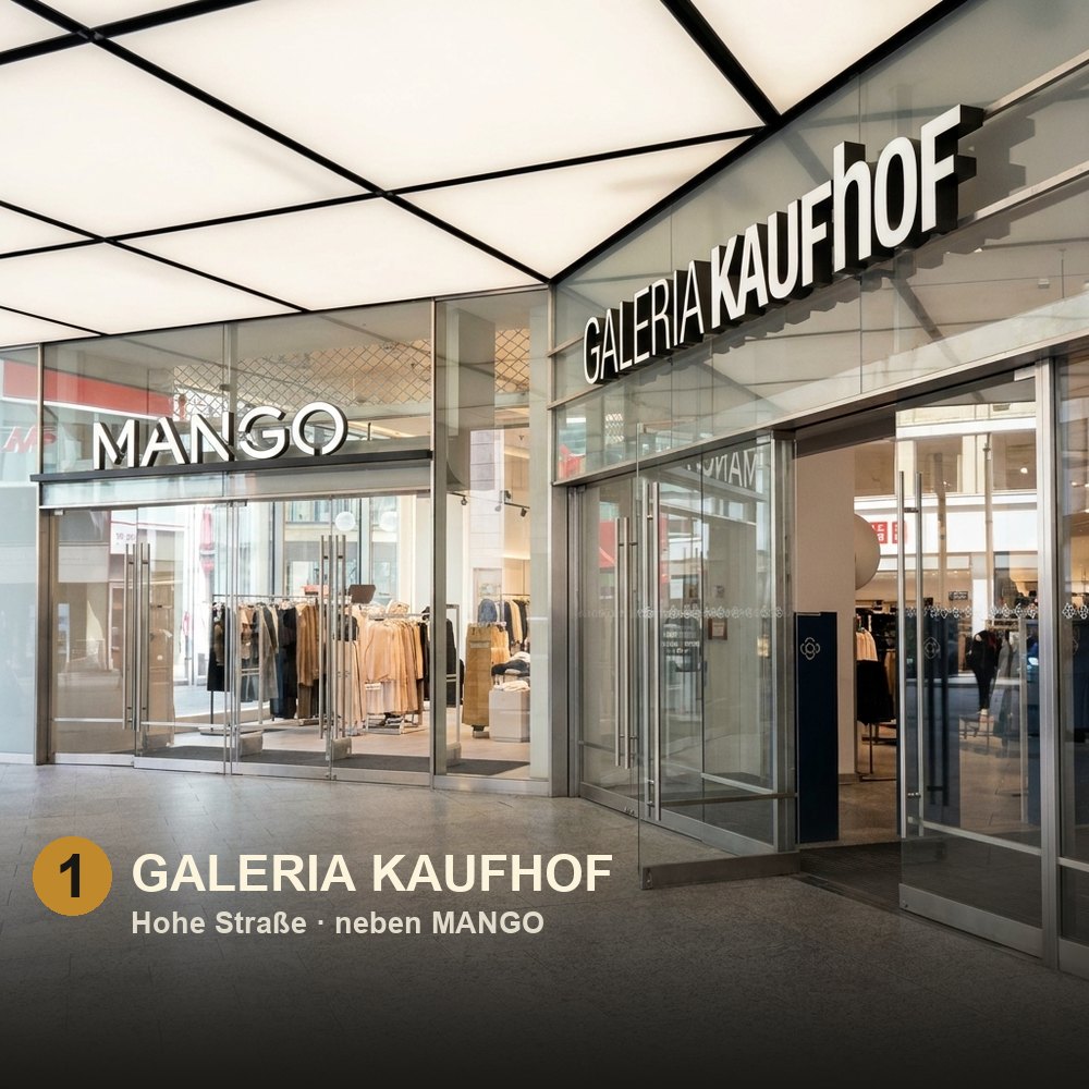 1 · Eingang Galeria, Weg zu „Smachno u Yany“ im Galeria Kaufhof Köln